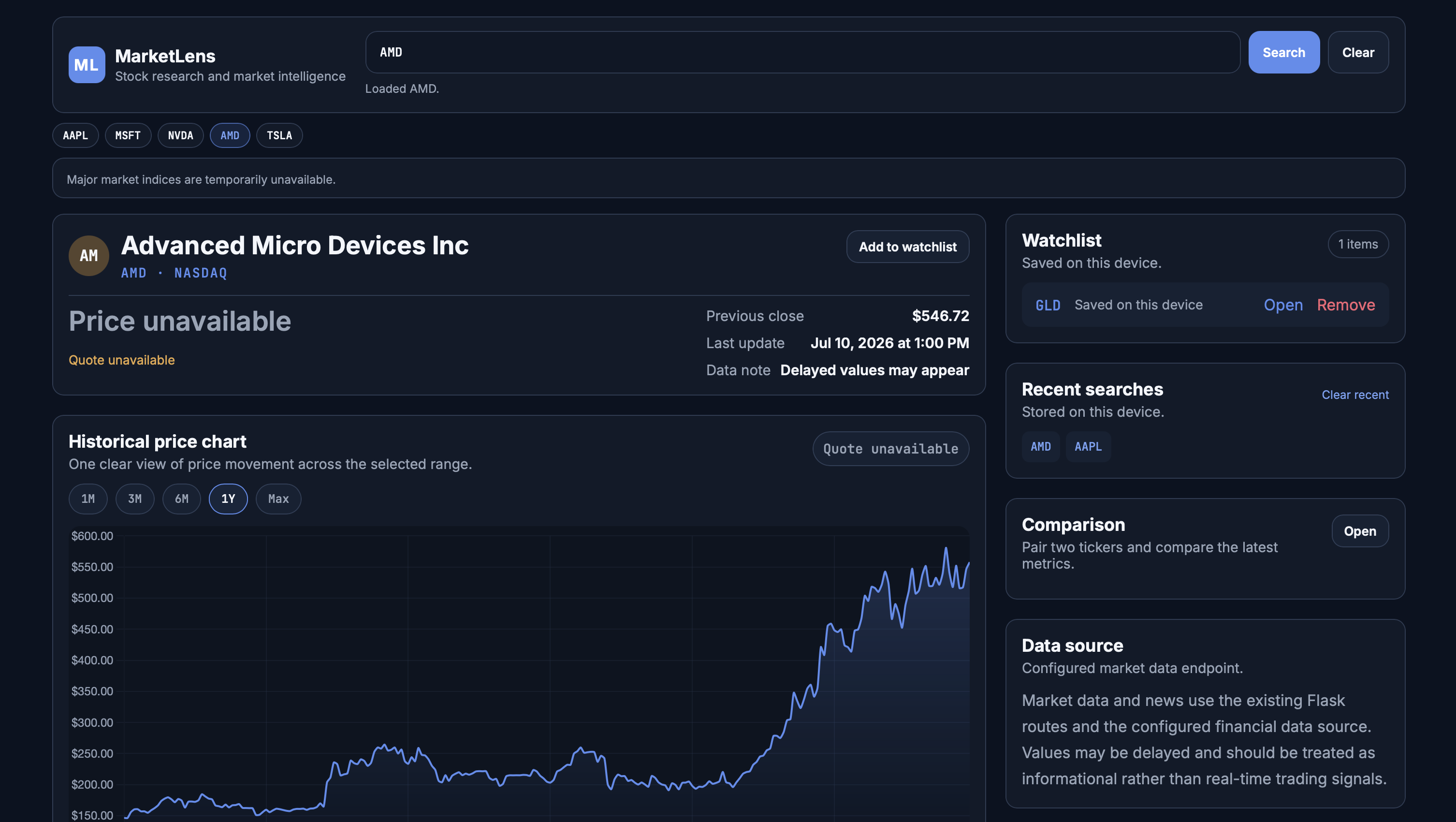 Stock Data Search preview