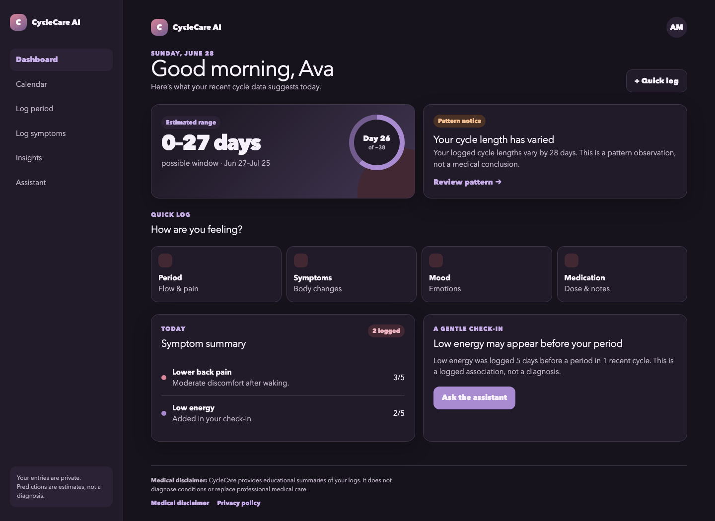 CycleCare AI preview